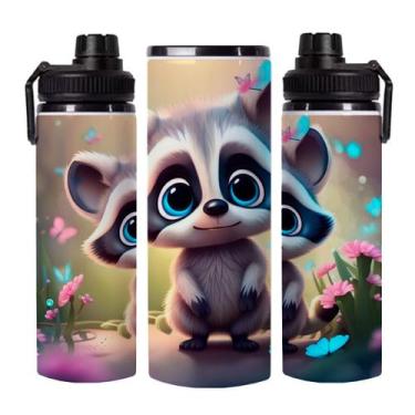 Imagem de Garrafinha de Água em Alumínio Guaxinim c/Bico e Tampa 750ml - VilelaG