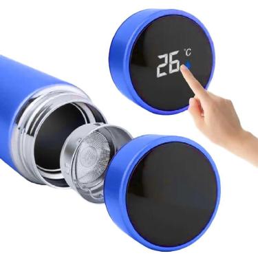 Imagem de Garrafa Térmica Inteligente De Inox 500ml C/sensor Azul