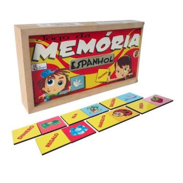 Imagem de Jogo da Memória Espanhol Brinquedos Educativos Pedagógico Idioma Simqu