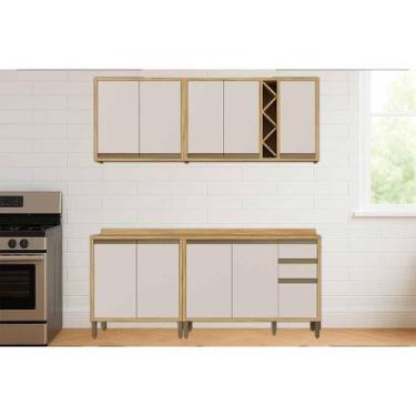 Imagem de Cozinha Modulada Ronipa 4 Peças Tempranillo C4P242 Amendoa/Off White