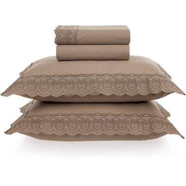 Imagem de Jogo de Cama Karsten Alice 200 Fios 4 Peças Queen Bege