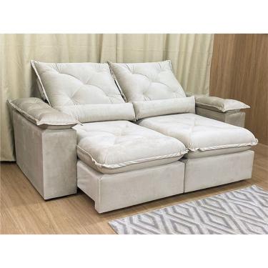 Imagem de Sofá Retrátil Reclinável 1,80 m Bege 501 Zuqui Plus