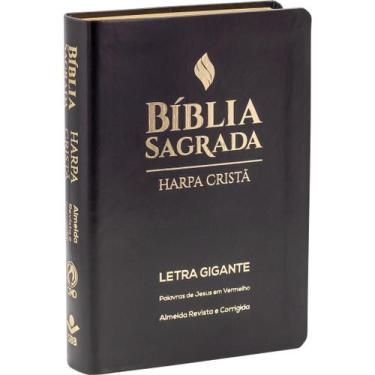 Imagem de Bíblia Sagrada Com Harpa Letra Gigante Palavras de Jesus em Vermelho C