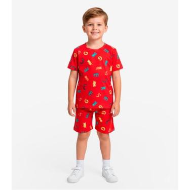 Imagem de Pijama Infantil Camiseta E Bermuda Select Vermelho, 8, Vermelho