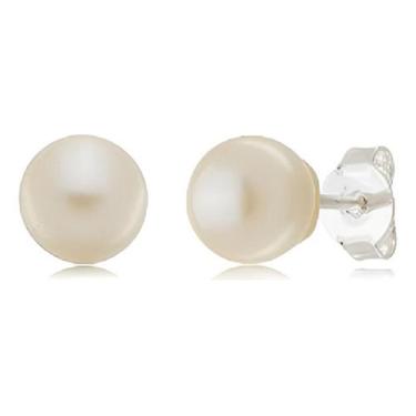 Imagem de Brinco Pérola 5 Mm Prata 925 Infantil Segundo Furo Off White - De Cast