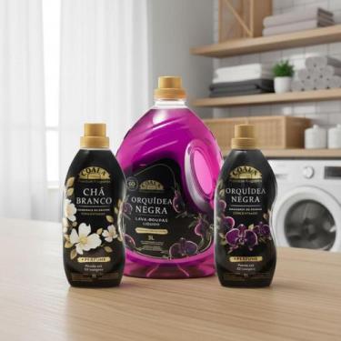 Imagem de Kit Lavanderia 01 Coala Lava Roupas Liquido 3L Orquídea Negra, 01 Amac