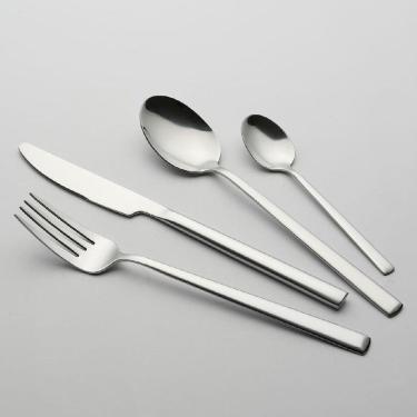 Imagem de Kit 24 Peças Talheres Faqueiro Home&Co Atlanta Aço Inox Prateado Faca Garfo Colher