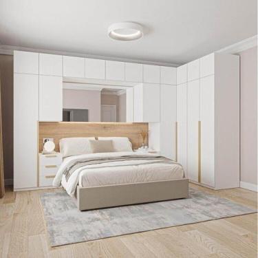 Imagem de Guarda-Roupa Modulado 13 Peças 18 Portas 2 Mesa Cabeceira Jade CabeCas