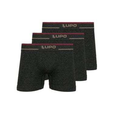 Imagem de Kit com 3 Cuecas Boxer Lupo 733-004, Preto, P