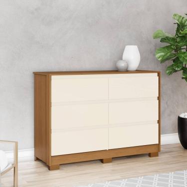 Imagem de Cômoda para Quarto 6 Gavetas Ravenna Cinamomo/Off White
