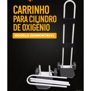 Imagem de Carrinho Cilindro Desmontável p/ oxigênio c/ rodas para 3,5 e 7 litros