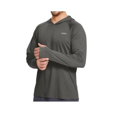 Imagem de Camiseta Com Capuz Masculina Leve E De Secagem Rápida Com Proteção Sol