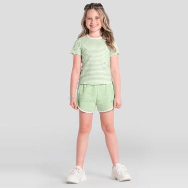 Imagem de Blusa infantil menina em ribana listrada Brandili-Feminino