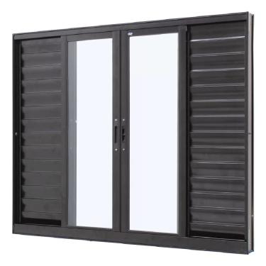 Imagem de Janela Veneziana Caribe 6F 200x100 Preta - 1008-5674 - JAP