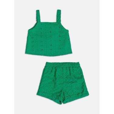 Imagem de Conjunto Infantil Menina Blusa/Shorts Laise Verde Momi-Feminino