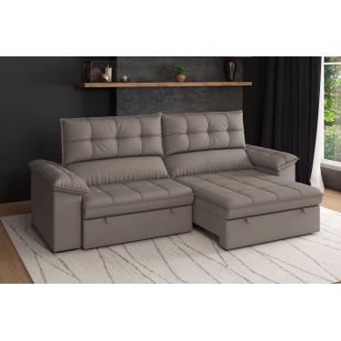 Imagem de Sofá 6 Lugares Luizzi Capri Slim Retrátil Reclinável Suede 290cm