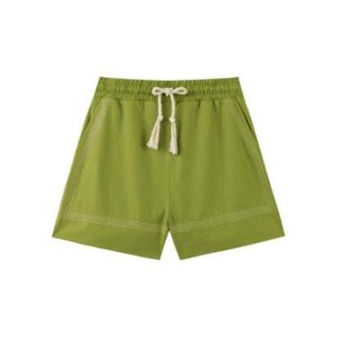 Imagem de Shorts De Cintura Média Em Tecido Com Linho-Feminino