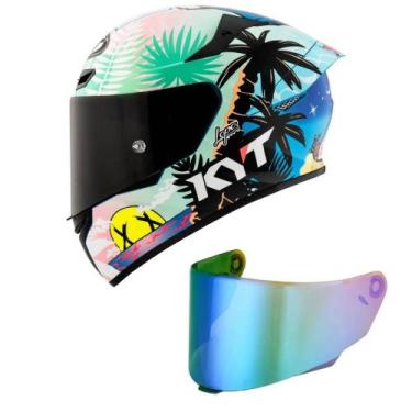 Imagem de Capacete KYT TT Course Riccardo Rossi Barcelona Mais Viseira Camaleão,