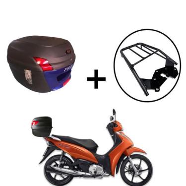 Imagem de Baú Bauleto Awa Pross 34l + bagageiro de  Biz 2018+, Azul