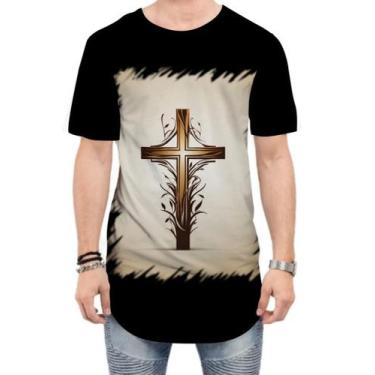 Imagem de Camiseta Longline da Cruz de Jesus Igreja Fé 39 - Kasubeck Store®, M