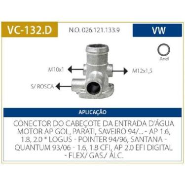 Imagem de Conexão de água Volkswagen Gol 1994 a 2009 VALCLEI VC-132.D