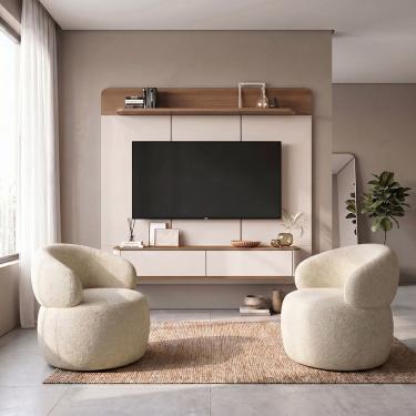 Imagem de Conjunto Sala Painel Suspenso Concept para Televisão 70 Polegadas com 2 Poltronas Eloah...