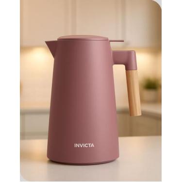 Imagem de Garrafa Térmica 1L Rosa Vintage com Gatilho Invicta