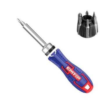 Imagem de Chave Fenda Philips E Torx Com Catraca 7 Bits Cr-v 8 Peças - EMTOP