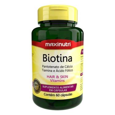 Imagem de Biotina e Vitaminas + Acido Fólico 60 Caps Maxinutri