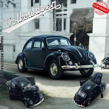 Imagem de Miniatura Carrinho Fusca 67 em Metal com Fricção Preto Premium - Kinsm