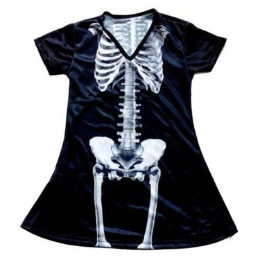 Imagem de Fantasia Esqueleto Caveira Halloween Roupa Infantil Fant125 BM - Belos