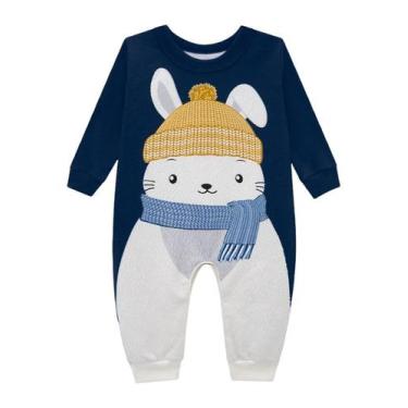 Imagem de Macacão Moletom Longo Bebê Menino Coelho - Brandili Baby, M