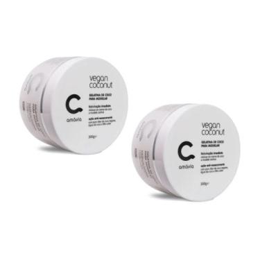 Imagem de Kit 2 Gelatinas Vegan Coconut Amavia Hidratação Cacho Hair - Amávia