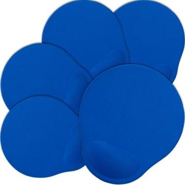 Imagem de Kit 5x Mouse Pad de Espuma Leve TopGet Azul