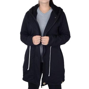 Imagem de Jaqueta Feminina Olho Fatal Parka Moletom Preta - 601209, G