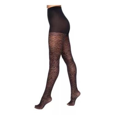 Imagem de Meia Calça Loba Fio 20 Clássica Trabalhada Animal Print - Loba Lupo, M