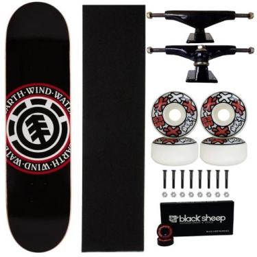 Imagem de Skate Element Seal 8.0 Montado Roda Next 53mm Truck 139mm, Preto, Verm
