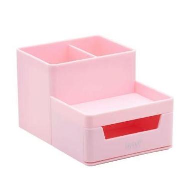 Imagem de Organizador Plástico Com Gaveta 4 Divisórias Rosa Pastel BRW