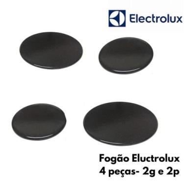 Imagem de Kit 4 Espalhadores Tampinhas Fogão Electrolux 56 SE 56 UT 56 ST 2pq-2g