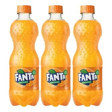Imagem de Kit C/3 Refrigerante Fanta Laranja 600ml