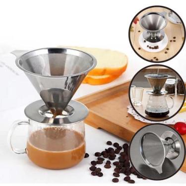 Imagem de Filtro Coador De Café Inox Com Base Sem Uso De Papel Premium - Genéric