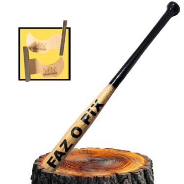 Imagem de Taco de Beisebol Artesanal Feito em Madeira Nobre 74cm Pesado Super Re