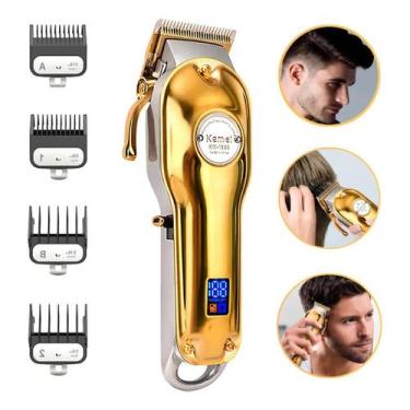 Imagem de Máquina de Cortar Cabelo Elétrica Kemei KM-1986 com Corpo Metálico Com