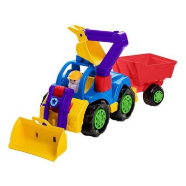Imagem de Trator de Brinquedo Rodadinhos Blocks Completo - Roda Livre Ta Te Ti c