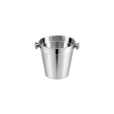 Imagem de Balde de Gelo Pequeno Alças Aço Inox Restaurante Bar 900ml - LYOR