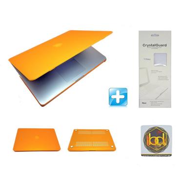 Imagem de Kit Capa Hardcase Macbook Pro 15.4 - Com Drive Cd/dvd (laranja) + Protetor Teclado