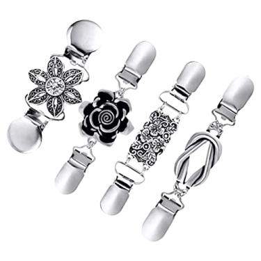 Imagem de 4 peças de moda clipes cardigan colarinho 4 para usando