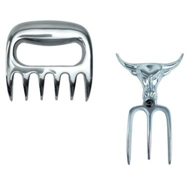 Imagem de Garfo Tridente para Churrasco e Garra de Urso em Alumínio Fundido Polido, Ideal para Servir Carnes com Estilo e Praticidade – WOODBULL.