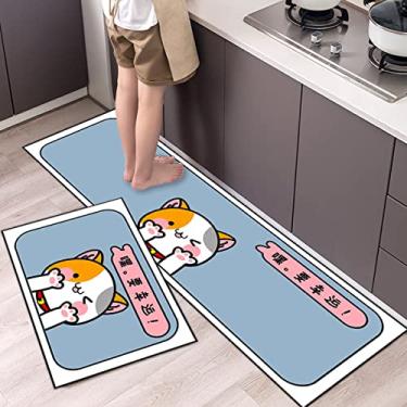 Imagem de jia cool Conjunto de tapetes de cozinha antifadiga 1 peça tapetes de cozinha antiderrapante 40 x 100 cm acolchoado confortável tapete de pé à prova d'água tapete de cozinha