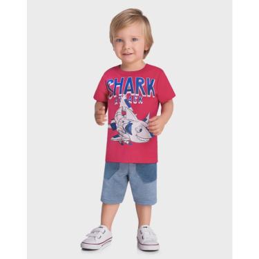 Imagem de Camiseta infantil menino malha estampa de tubarão brandili -